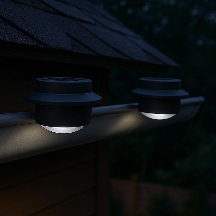 Solarlampe til tagrende 2 stk. 17x12x6 IP44 plast sort