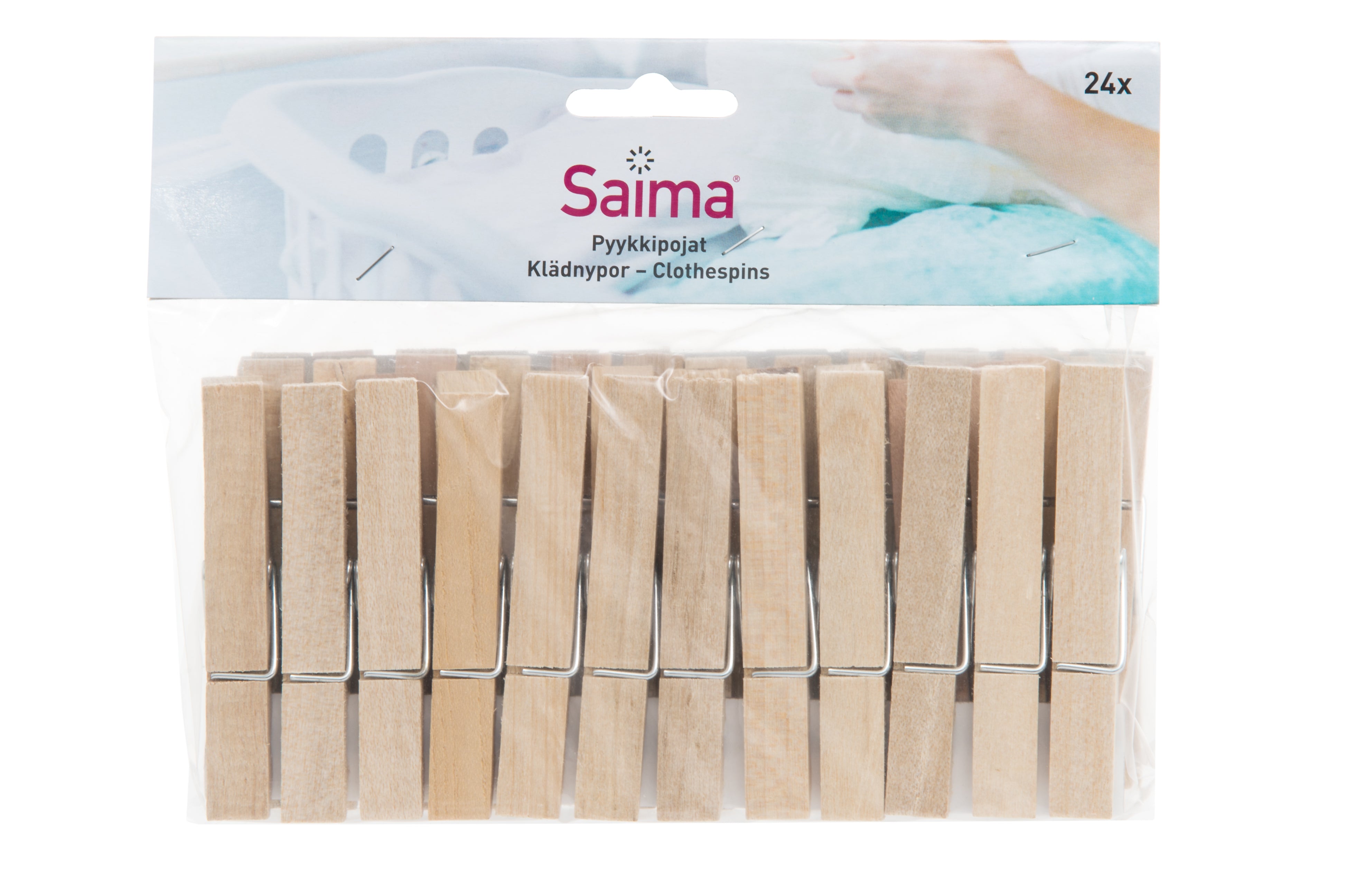 SAIMA - Tøjklemme træ - 24 stk.