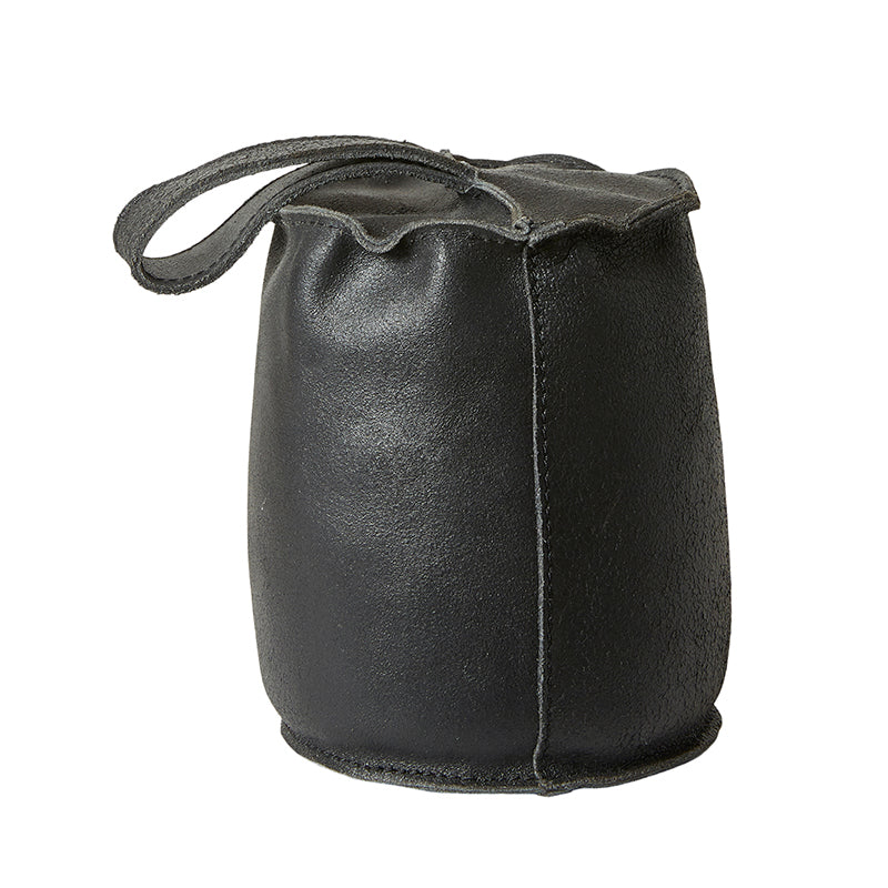 Dacore - Dörrstopp med handtag Ø13x17 cm läder svart