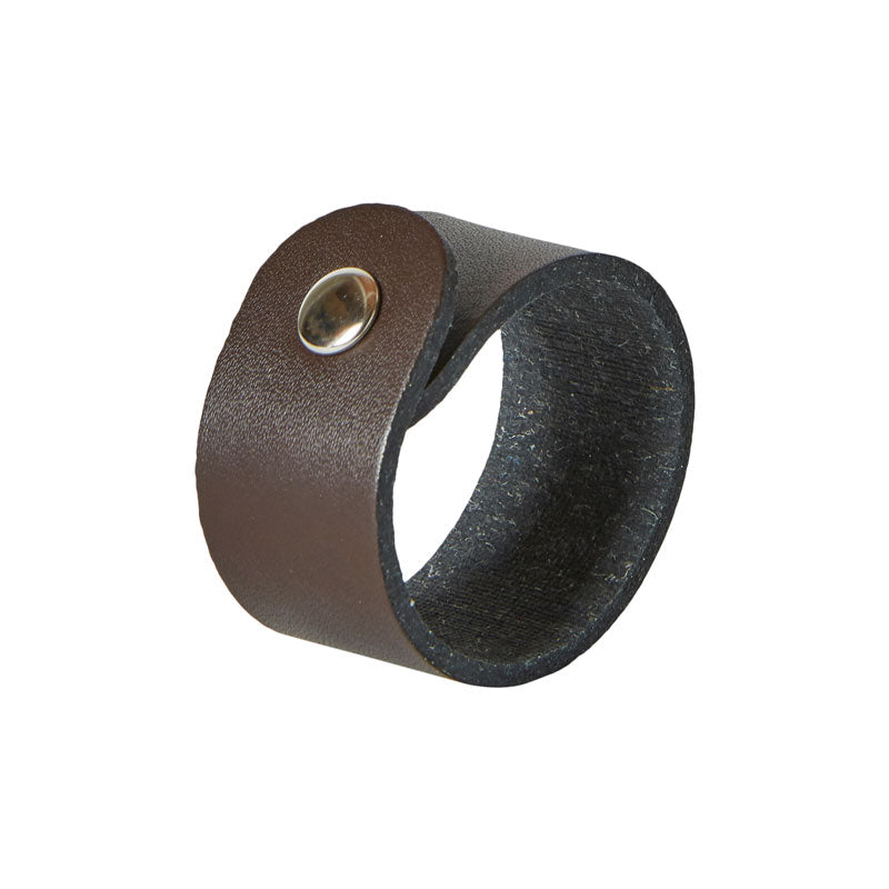 Dacore – 6 Serviettenringe aus recyceltem Leder – Dunkelbraun