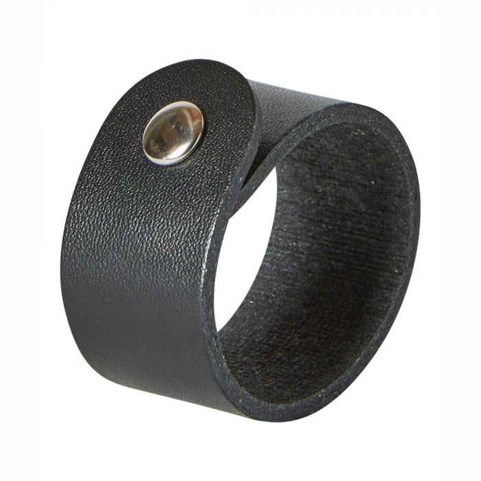 Dacore – 6 Serviettenringe aus recyceltem Leder – Schwarz