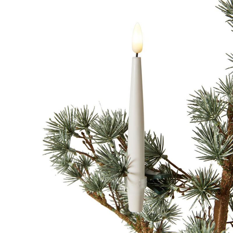Conzept - Weihnachtsbaumbeleuchtung 3D Flamme mit Klemme und Fernbedienung - 10 Stück.