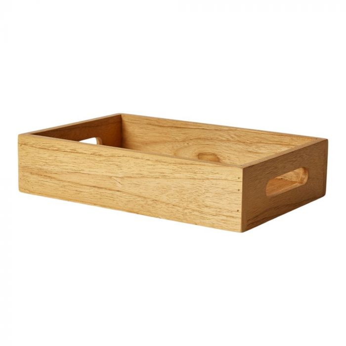 Bricka med handtag 30x20x6,5 cm teak natur