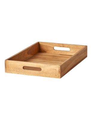 Bricka med handtag - teak - 44,8x30x6,2 cm