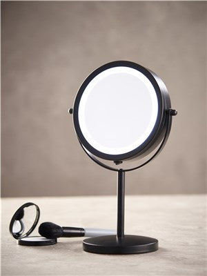 Day - Make up spejl med LED-lys Ø17,5H33 cm sort
