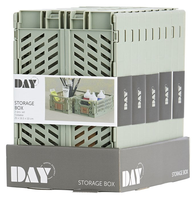 Day - Opbevaringskasse Moss green 2 stk. - 25x16.5x10 cm
