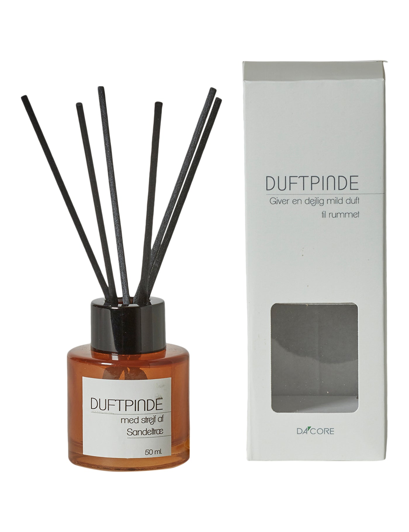 Duftpinde D5x6,5 10% 50 ml. æske sandalwood brun/sort