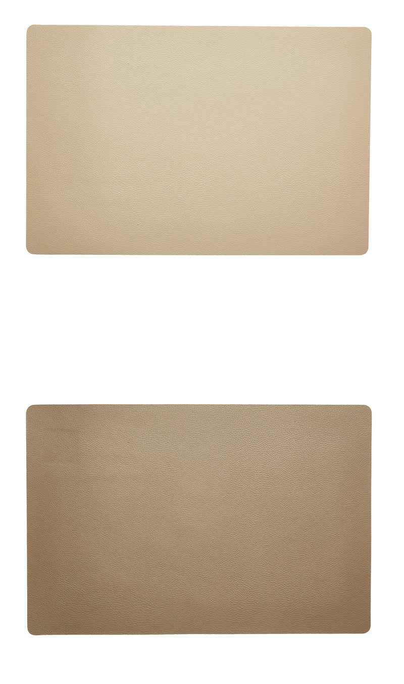 Dacore - Platzset aus weichem PU-Leder, 30 x 45 cm - beige/taupe, wendbar