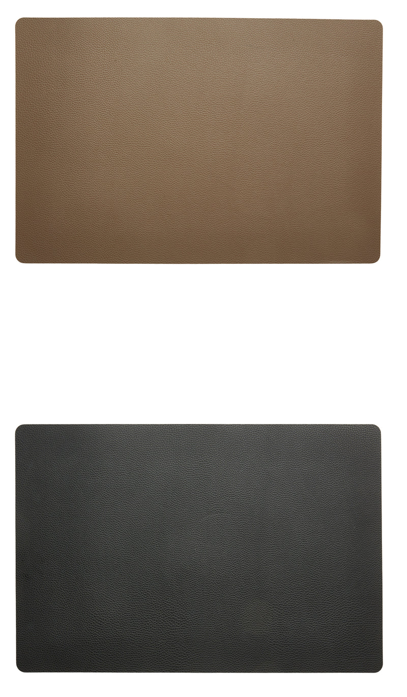 Dacore - Platzset aus weichem PU-Leder, 30 x 45 cm - Wendbar in Taupe/Schwarz
