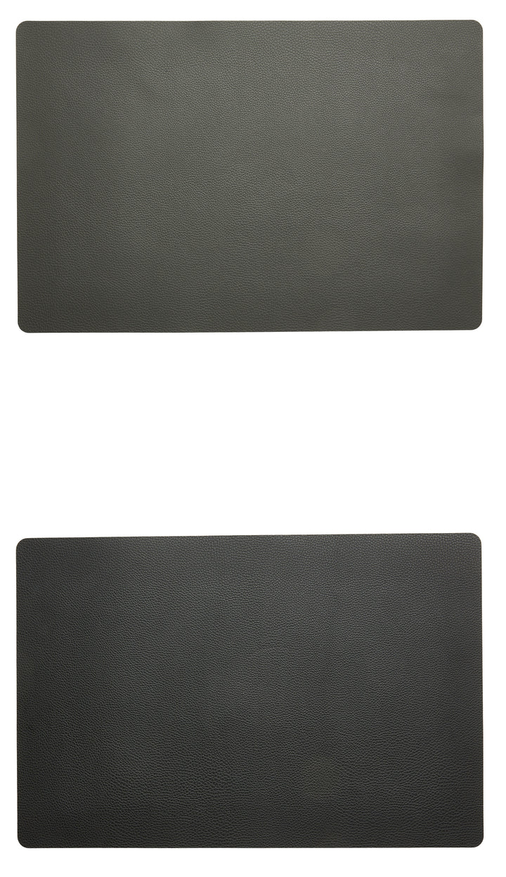 Dacore - Platzset aus weichem PU-Leder, 30 x 45 cm - mittelgrau/schwarz, wendbar