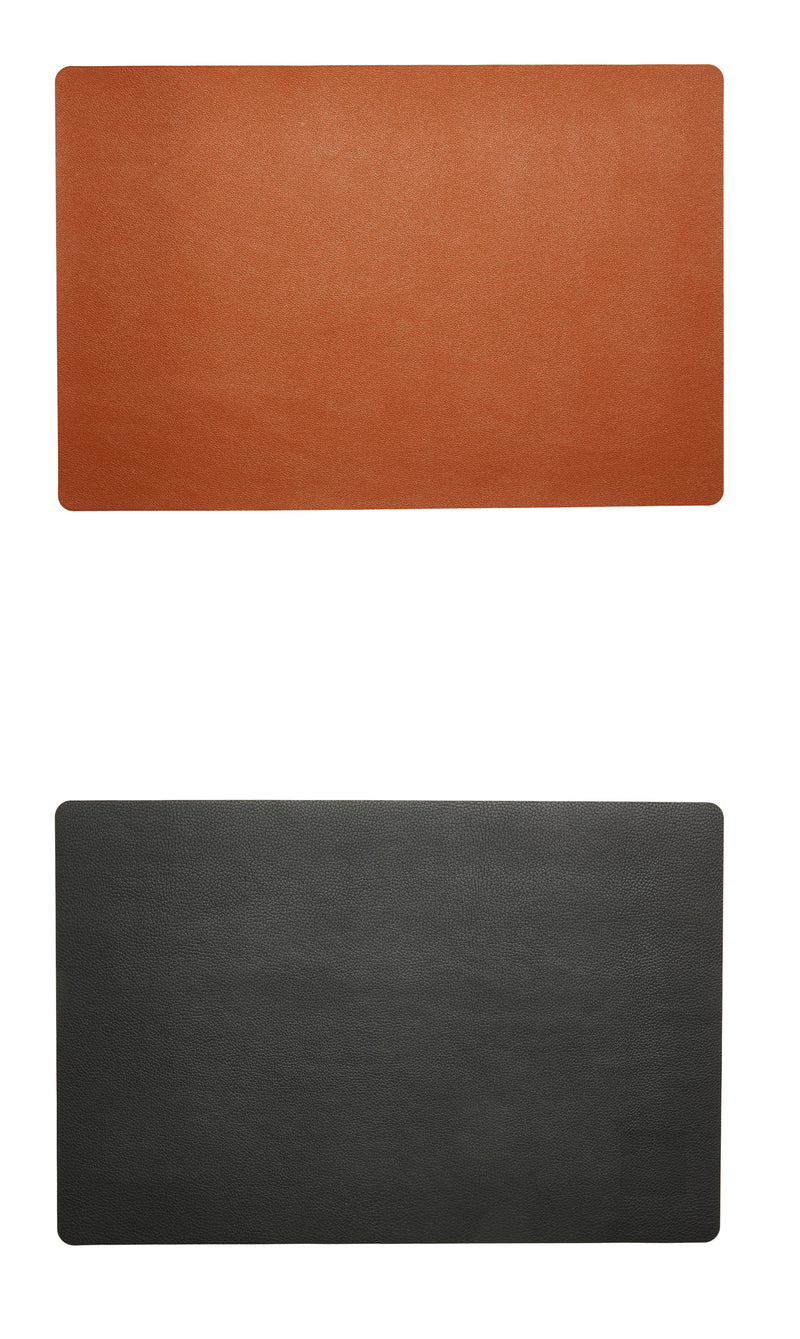 Dacore - Platzset aus weichem PU-Leder, 30 x 45 cm - Cognac/Schwarz, wendbar
