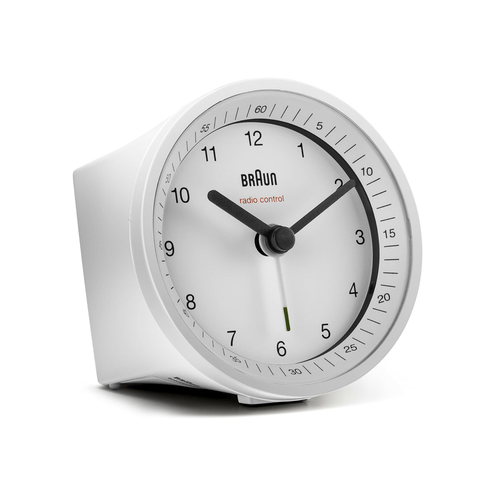 Braun Classic - Vækkeur BNC007WHWH DCF quartz radiostyret 80 mm - Hvid