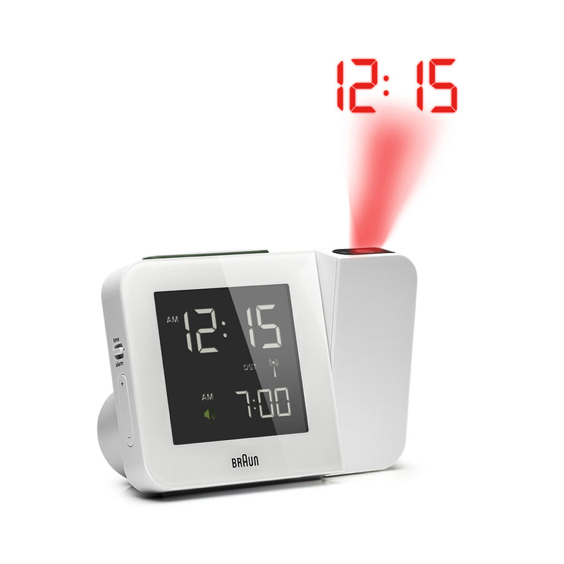 Braun – Digitale Funk-Projektoruhr BNC015WH-RC mit Projektor – Weiß