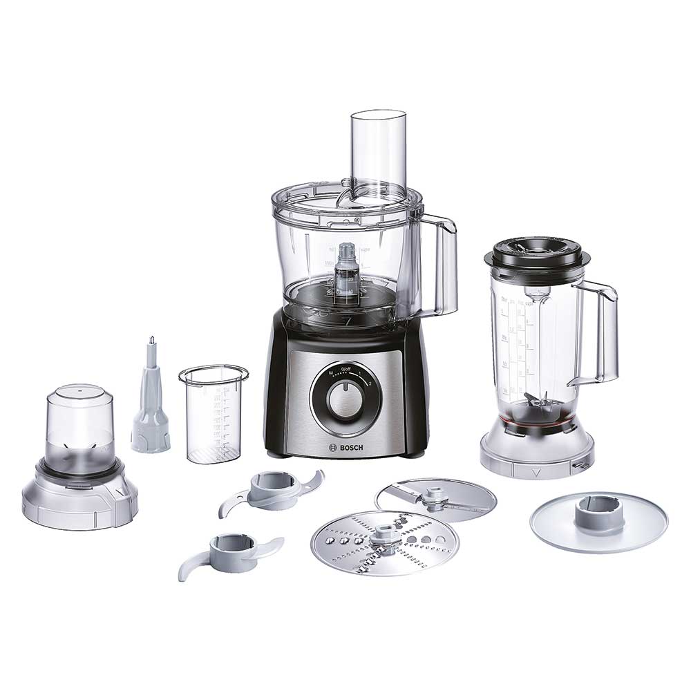 Bosch - Foodprocessor 800 watt MCM3501M - sort/stål med blender+minihakker