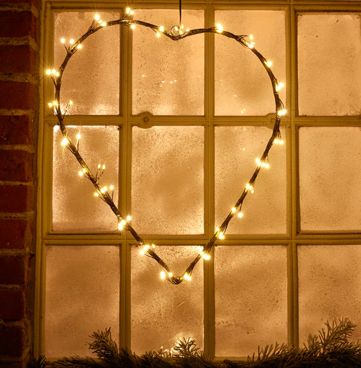 Conzept Weihnachten – Drahtherz Ø40 cm 25x4 Mikro-LEDs IP44-Adapter