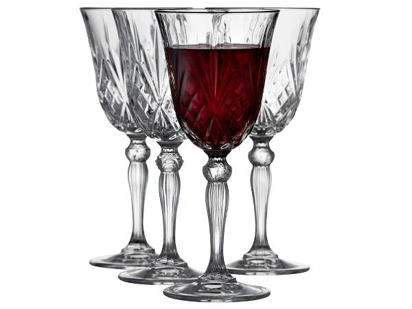 Lyngby Glass – Melodia Rotwein 27 cl – 4 Stück