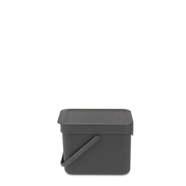 Affaldsspand m/låg sort.kon. 6 ltr. Grå
