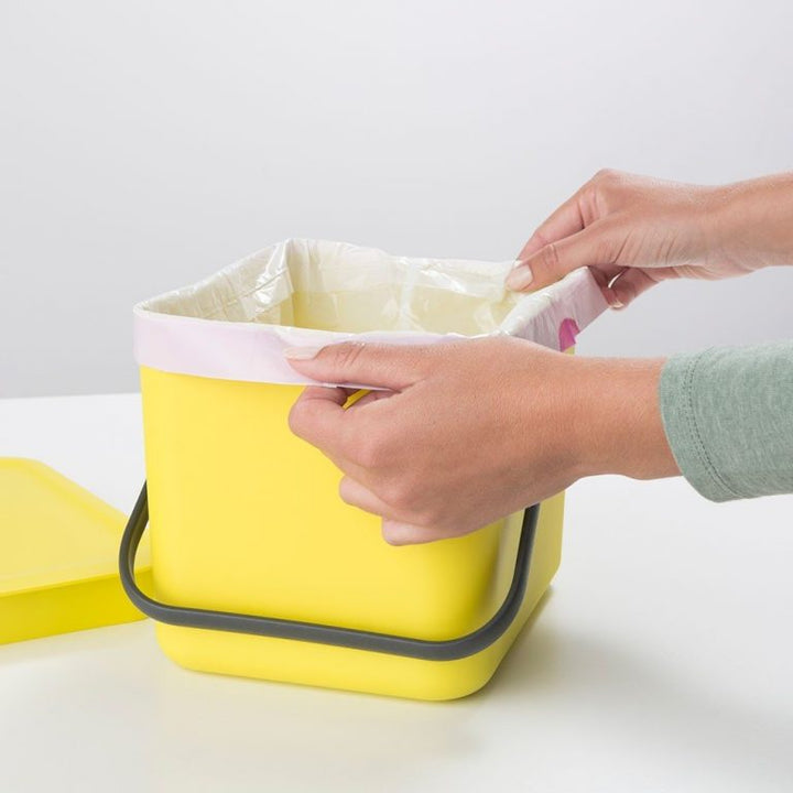 Affaldsspand m/låg sort.kon. 6 ltr. Grå