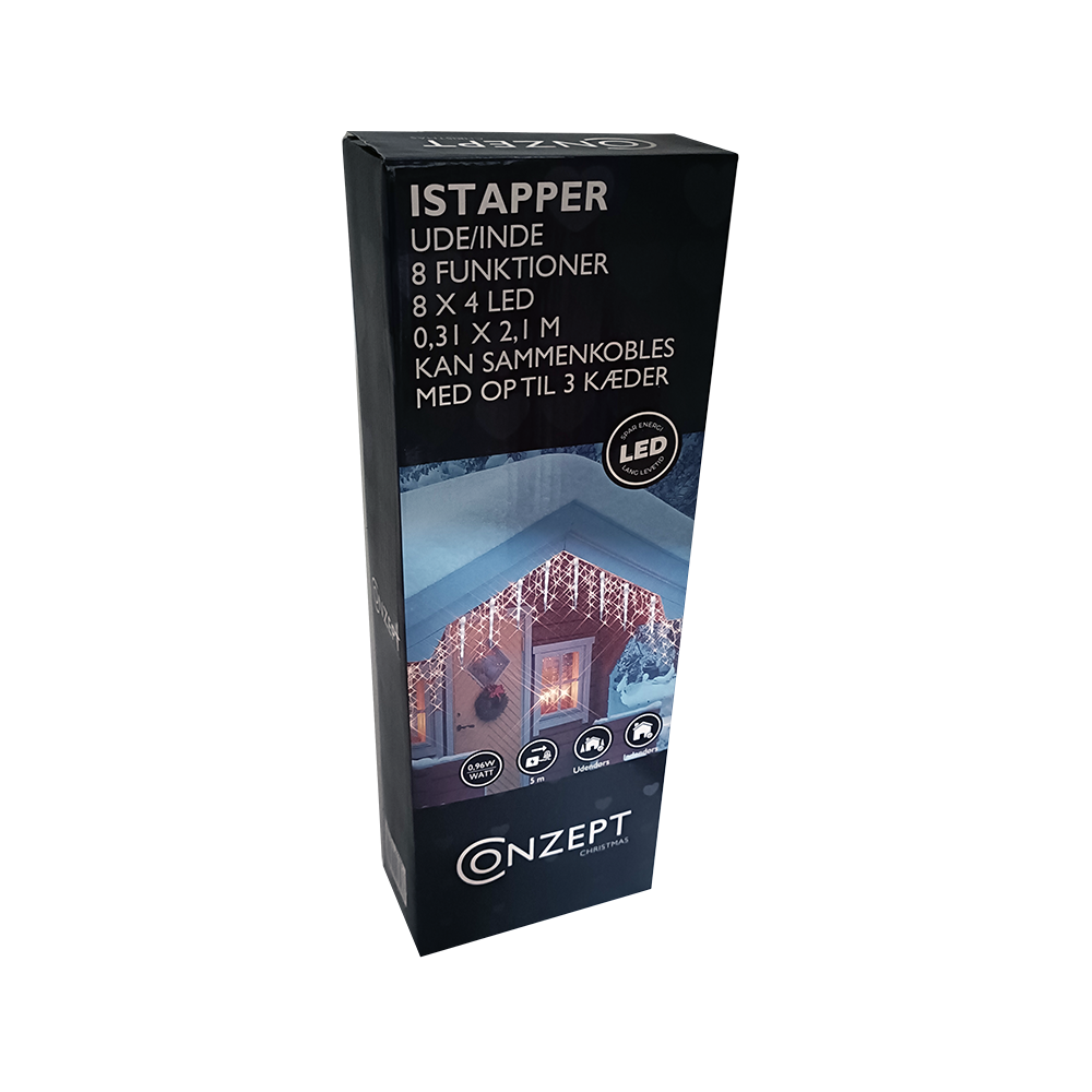 Conzept Christmas - Istapper 31 cm akryl 8x4 LED - 8 funktioner