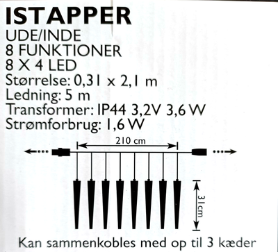 Conzept Christmas - Istapper 31 cm akryl 8x4 LED - 8 funktioner