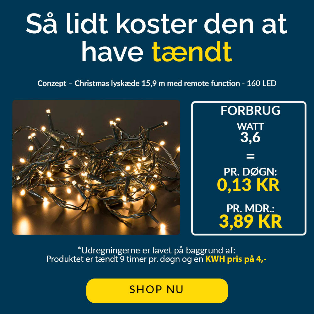 Conzept - Christmas lyskæde - Varm hvid med remote function - 160 LED