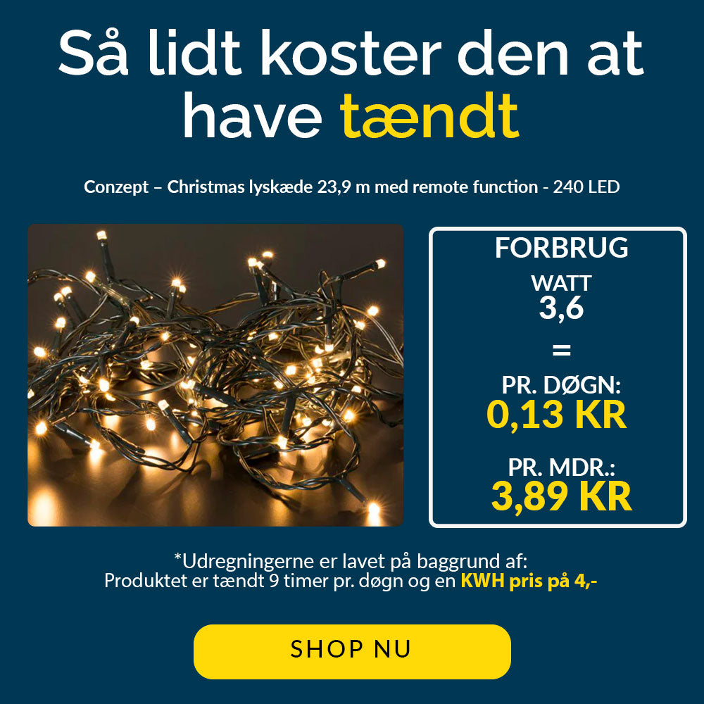 Conzept - Christmas lyskæde - Varm hvid med remote function - 240 LED