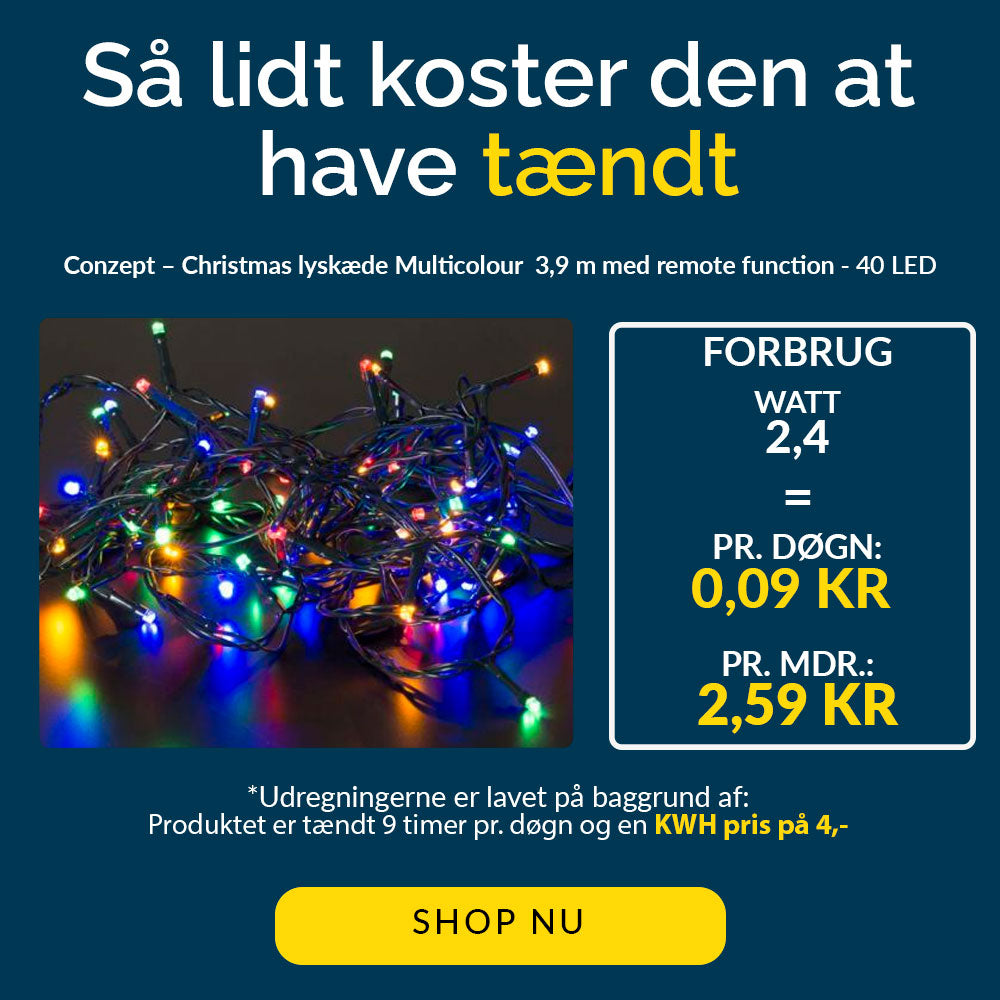 Conzept - Christmas lyskæde – Multicolour med remote function – 40 LED